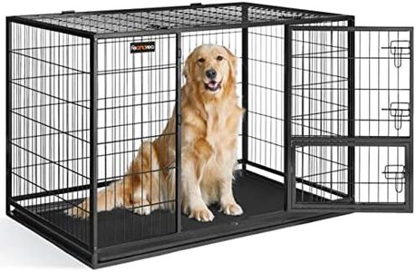 Feandrea Heavy-Duty Dog Crate, Metal Dog Kennel and Cage with Removable Tray, XXL for Large Dogs, 48 x 29.3 x 31.7 Inches, Black UPPD003B01