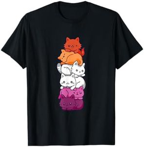 Lesbian Pride Cat LGBT Gay Flag Cute Hers and Hers Gifts T-Shirt