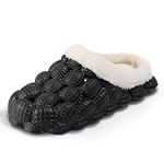 HOWILIM Bubble Slides, Slippers for Women Men Gym House Shower Bedroom Spa Massage Soft Non-slip Slippers, Unisex Shower Slide Shoes for Indoor Outdoor, Black, 9.5-10 Women/8.5-9 Men