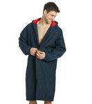 Unisex Water-resistant Swim Parka - Comfort Fleece Lining – Versatile Swim Coat for Women, Men - Dry Robes for Swimming, Comfort - Navy /Red, X-Large