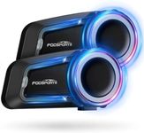 Fodsports FX7 10 Riders Mesh Motorcycle Bluetooth Headset, Dual Chips V5.4 Helmet Bluetooth Headset with Audio Multitasking, Music Share, Motorcycle Intercom with CVC & ENC Noise Reduction, FM, 2 Pack