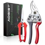 2 Pack Pruning Shears Set, Garden Shears 7.5" Garden Clippers Plant Scissors Professional Bypass Pruner Tree Branch Cutter Plant Trimming Scissors-Grey