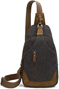 KL928 Canvas Sling Bag Crossbody Backpack Shoulder Casual Rucksack for Men Women