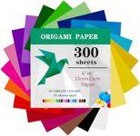 300 Sheets Origami Paper, 15x15 cm/6 Inch Origami Paper Double Sided(70gsm), 20 Colors Small Origami Paper Squares for Kids DIY School Arts Crafts Projects Children Adults