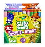 Crayola Silly Scents Sweet & Stinky Scented Markers, 20Count, Washable Markers, Gift for Kids, Age 3, 4, 5, 6