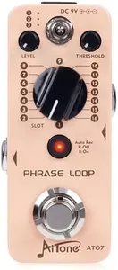 AITONE Looper Pedal Electric Guitar with Ultra-long 480 Minutes Looping Auto Recording Mode 3 Saving Banks and 16 Slots Per Bank (AT-07)