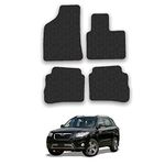 Rubber Car Mats Compatible with Hyundai Santa Fe (2009-2012) [5 Seat] Tailored Fit Rubber Floor Mats Set Accessory Black Custom Fit 4 Pieces with Clips - Anti-Slip Backing, Heavy Duty & Waterproof