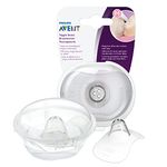 Philips Avent Nipple Shields to Support Breastfeeding, Easy Latch-On and Protects Sore, Cracked Nipples, Pack of 2, Medium (21mm), Includes Travel Case - SCF153/03, Transparent, 2 Count (Pack of 1)