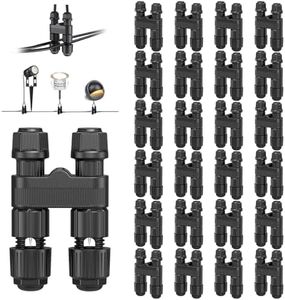 HIBOITEC Low Voltage Wire Connectors, 24 Pack Waterproof Landscape Lighting Connectors 12/14/16/18 Gauge Wire Connectors for Outdoor Garden Light Pathway Lights