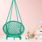 Patiofy Cotton Round Baby Swing/Jhula for Kids/Swing for Kids for Home/Jhula for Baby Swing Hanging Indoor & Outdoor/Ideal for 5-15 Years/Swing for Children/Swinging Chair for Kids (Green)