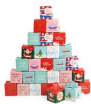 THE TWIDDLERS - 30 Gift Boxes for Christmas in Festive Designs for Cookies Candies, Small Gifts and Xmas Party Favours for Kids and Adults - 10x10x10cm