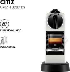 Nespresso Citiz Coffee Machine by De'Longhi – White, Original Pod Espresso with Starter Capsule Set