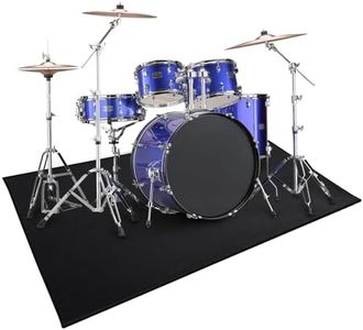 Drum Rug, 4X5.3FT Drum Mat Drum Carpet with Non-Slip Grip Bottom, Soundproof Drum Floor Mat, Tightly Woven Drum Pad for Jazz Drum & Electric Drum Set, Gift for Drummers