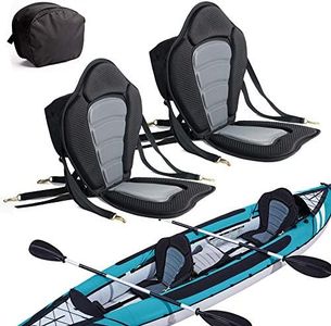 2 Pack of Kayak Seat Deluxe Padded Canoe Backrest Seat Sit On Top Cushioned Back Support SUP Paddle Board Seats with Detachable Storage Bag 4 Adjustable Straps for Kayaking Canoeing Rafting Fishing