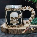 TIED RIBBONS Human Skeleton 3D Skull Milk Coffee Beer Mug Stainless Steel Beverage Drinking Cup Mug (Multi) - Fathers Day Gift for Dad