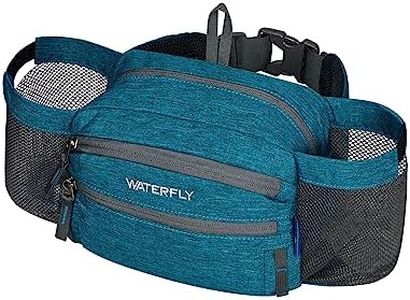 WATERFLY Fanny Pack Waist Bag: Waist Pack for Women Men with Two Water Bottle Holder Hiking Fanny Pack for Running Walking DogWalking Travel Cycling