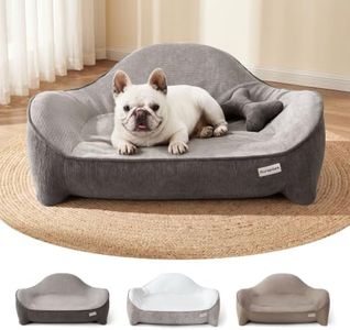 Aurapaws Orthopedic Dog Bed Medium Size Dogs - One-Piece Molded Support Foam™ Comfort Never Sag Dog Couch Sofa with 3 Washable Removable Covers & Bone Toy, Waterproof Liner, Nonskid Bottom, Grey, 36"
