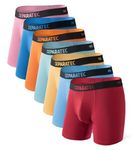 Separatec Mens Underwear Bamboo Rayon Breathable and Soft Colorful 7 Pack Boxers Briefs with Dual Pouch（M,Multicolor）