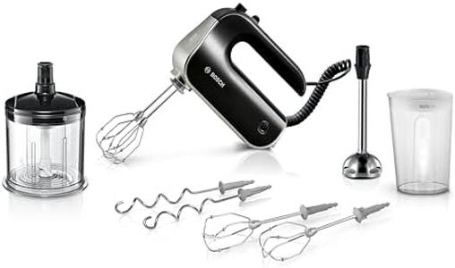 Bosch Hausgeräte MFQ4885DE 2 Rührbesen, 2 Edelstahl-Knethaken, Schwarz, 575 W