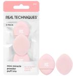 Real Techniques Mini Miracle Powder Puff Trio, For Setting and Baking, Mini Makeup Puff For Loose and Pressed Powder, Targeted Setting Under Eyes and On Blemishes,3 Count