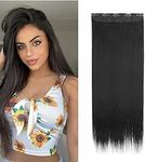 Hot Hairs Human Hair 5 Clips Based 30 inch Straight Hair Extensions for Women 120 gm ¾ Head 1 Piece Natural Color Hair Extension to Increase Instant Length and Volume