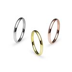 Stackable 3 Piece Set Silver Tone Gold Tone Rose Gold Tone Stainless Steel Wedding Band Ring Size 11.5