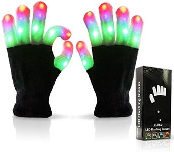 Luwint Led Light up Gloves, Cool Toys for Kids 8-12 Teen Boys Girls Adults, Fun Gifts for Rave Dance Chirstmas Birthday Party, 6 Flashing Modes