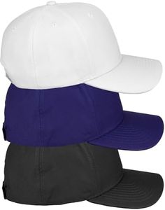 Daxton Premium Mid Profile Hat Semi Curved Visor Structured Cap 3 Pack - Black,Navy,White