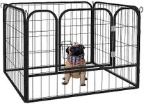 PawHut Heavy Duty Dog Playpen, 4 Panel Puppy Pen, Foldable Dog Kennel Both Indoor Outdoor Use Collapsible Design 82L x 82W x 60H (cm)