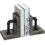 MyGift Vintage Gray Wood Bookends w