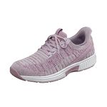 Orthofeet Women's Orthopedic Knit Kita Hands-Free Sneakers, Rose, 7.5 US