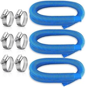 HZIYOU Pool Hoses, 1.25Inches Diameter Swimming Pool Replacement Hose for Above Ground Pools, 3 Pack Swimming Pool Pump Pipes with Hose Clamps