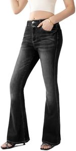 VIPONES Women's Flare Bell Bottom Jeans High Waisted Bootcut Wide Leg Black Jeans Stretchy Denim Pants(1013,14)
