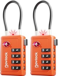 Cadenas TSA à 4 chiffres avec Indicateur d’Ouverture – pour Valise, Bagage Cabine, Sac à Dos – Acceptés pour les Voyages en Avion – Lot de 2, Orange