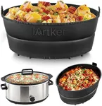 iArtker Silicone Slow Cooker Liner fit 7-8 Quart, Thickened Foldable Crockpot Liners Oval Crock-Pot, Reusable Leakproof Crock Pot Liner BPA Free Dishwasher Safe