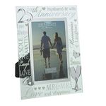 Juliana Silver 25th Wedding Anniversary Mirrored Photo Frame