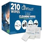 Care Touch Lens Cleaning Wipes for Eyeglasses, 210ct - Eyeglass Wipes Individually Wrapped, Eye Glass Cleaning, Lenses Wipes for Glasses/Sunglasses
