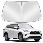 LungsiMotor Front Windshield Sun Shade Custom Fit for 2020-2024 Toyo-ta Highlander, Block UV Rays Foldable Sunshade Sun Visor Accessories