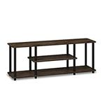 Furinno Turn-N-Tube No Tools 3D 3-Tier Entertainment TV Stands, Columbia Walnut/Black