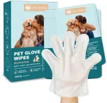 L&W BROS. Pet Wipes Gloves - Safe, Alcohol-Free, and Individually Packaged for Convenient Grooming Disposable Premium Flush-Free Dog Wipes Cleaning Deodorizing Hypoallergenic Wipes(Unscented 12PC)