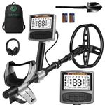 Gbnryg Metal Detector for Adults, Waterproof, 5 Detection Modes, Higher Accuracy 12 Inch IP68 Coil, Larger LCD Display (M55J-Gray)
