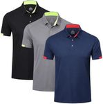 HUAKANG 3 Pack Men's Polo Shirt Sho