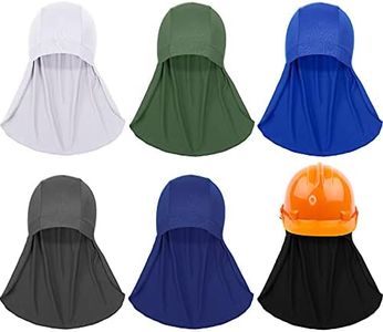6 Pieces Hard Hat Liner with Neck Shade Cooling Skull Caps Liner Sweat Wicking Cap with Tail Sun Shade for Safety Helmet Accessories Cycling Running Neck Protection Hat