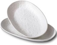 CAIGMO Serving Platter 12 Inches, Ceramic Oval Dinner Plate Set of 2, Serving Dishes for Entertaining, Dishwasher & Oven Safe Kitchen Dinnerware for Salad, Chicken, Pasta, Fish, Beef, White