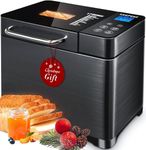 KEEPEEZ 17-in-1 Bread Maker, 2LB Smart Bread Machine with Ceramic Pan, Auto Nut Dispenser, 2 Paddles, 1Hour Keep Warm, Bread Maker Machine with 3 Crust Shades&Colors, Gluten-Free,Yogurt,Dough, Recipes