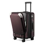 LEVEL8 Carry-on Suitcase 20-Inch, Expandable 4 Wheel Luggage Suitcase, ABS+PC Hardshell Spinner Trolley for Lightweight Luggage with Double TSA, Red