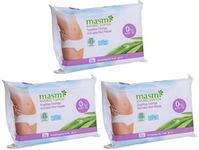 Masmi Intimate Feminine Hygiene Wet Wipes Organic Cotton With Bisabolol Marigold Chamomile And Lemon Balm, (Triple Pack)