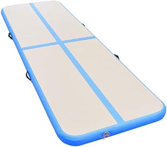 vidaXL Inflatable Gymnastics Mat with Pump PVC Airtrack Tumbling Mat Floor Yoga Mat for Home Use Cheerleading and Beach 400x100x10cm Blue