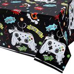 WERNNSAI Watercolor Video Game Party Tablecloth - 1PCS 54"x 108" Video Game Party Supplies for Boys Birthday Party Decoration Disposable Plastic Table Cover for Kids Player Geek Game Themed Party