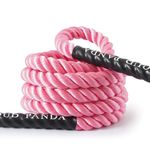 Weighted Jump Ropes for Fitness,Heavy Adult Skipping Rope Exercise Battle Ropes for Men & Women,Total Body Workouts, Power Training in Gym to Improve Strength and Building Muscle(PINK 1.5LB-9.8ft)